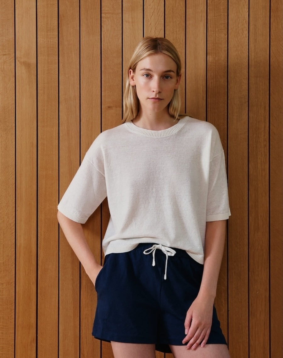 The Summer Knit Tee - Ecru / Archive Sale