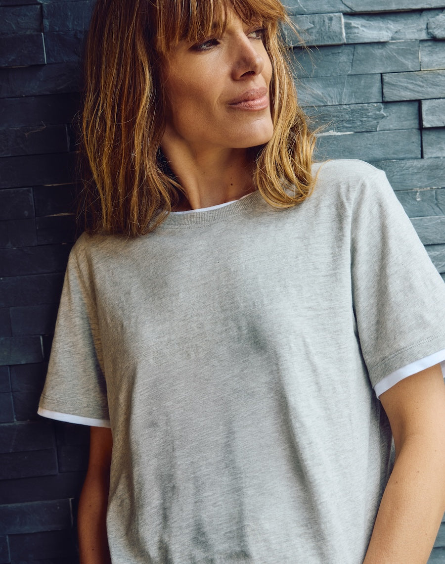 The Layered Tee / Short Sleeve - Grey