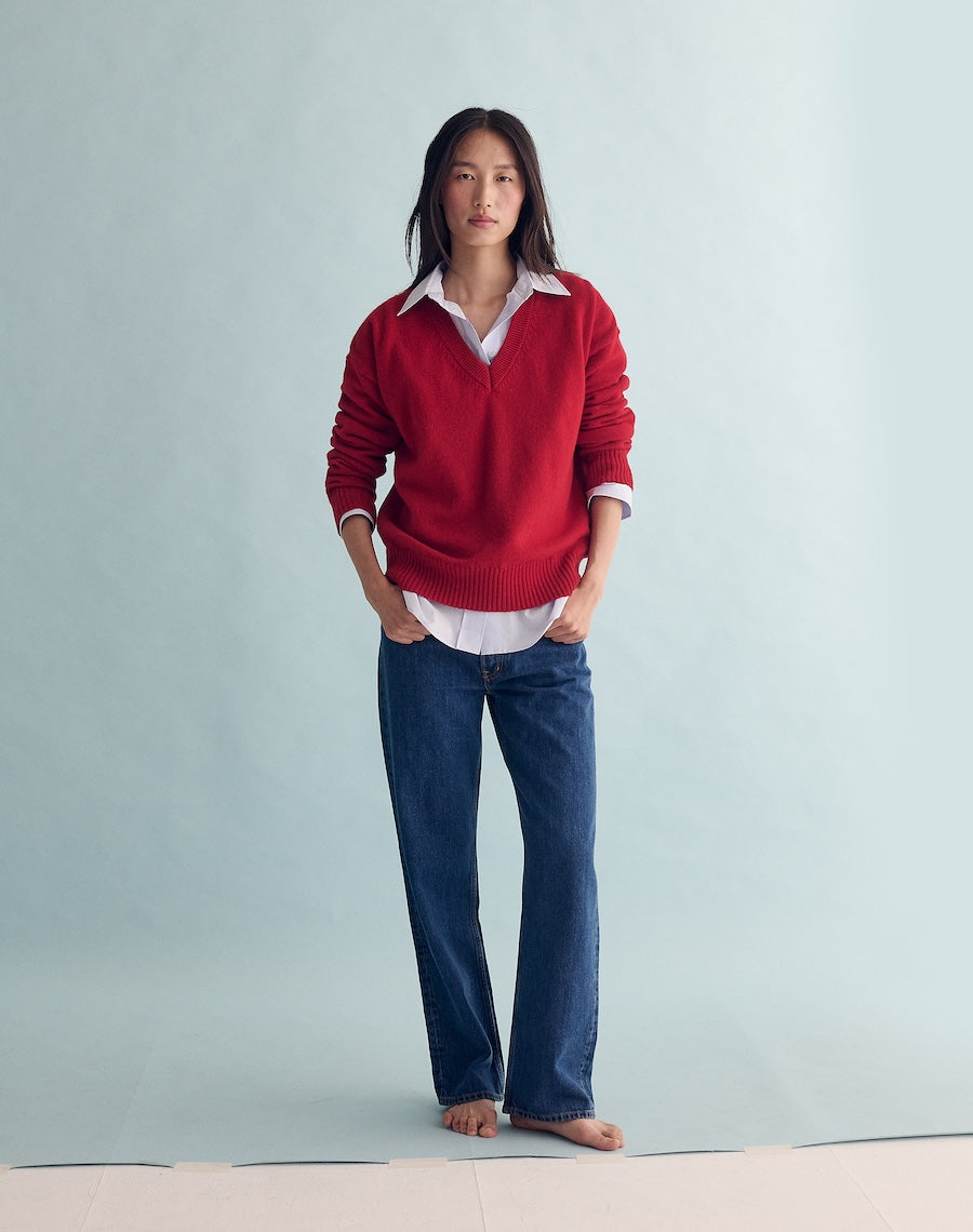 The Relaxed V - Carmine / Archive Sale