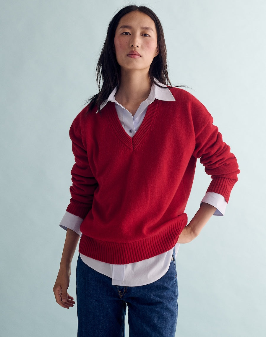 The Relaxed V - Carmine / Archive Sale