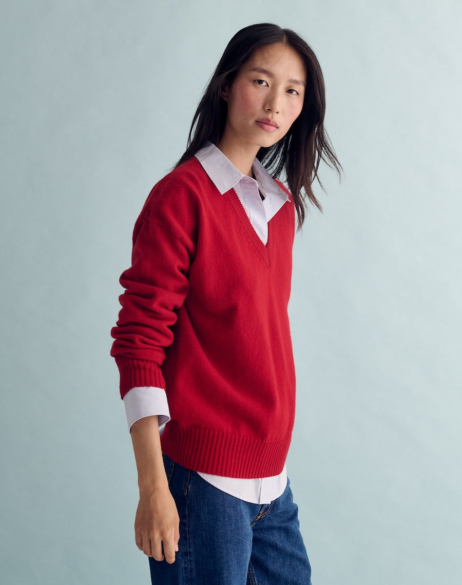 The Relaxed V - Carmine / Archive Sale