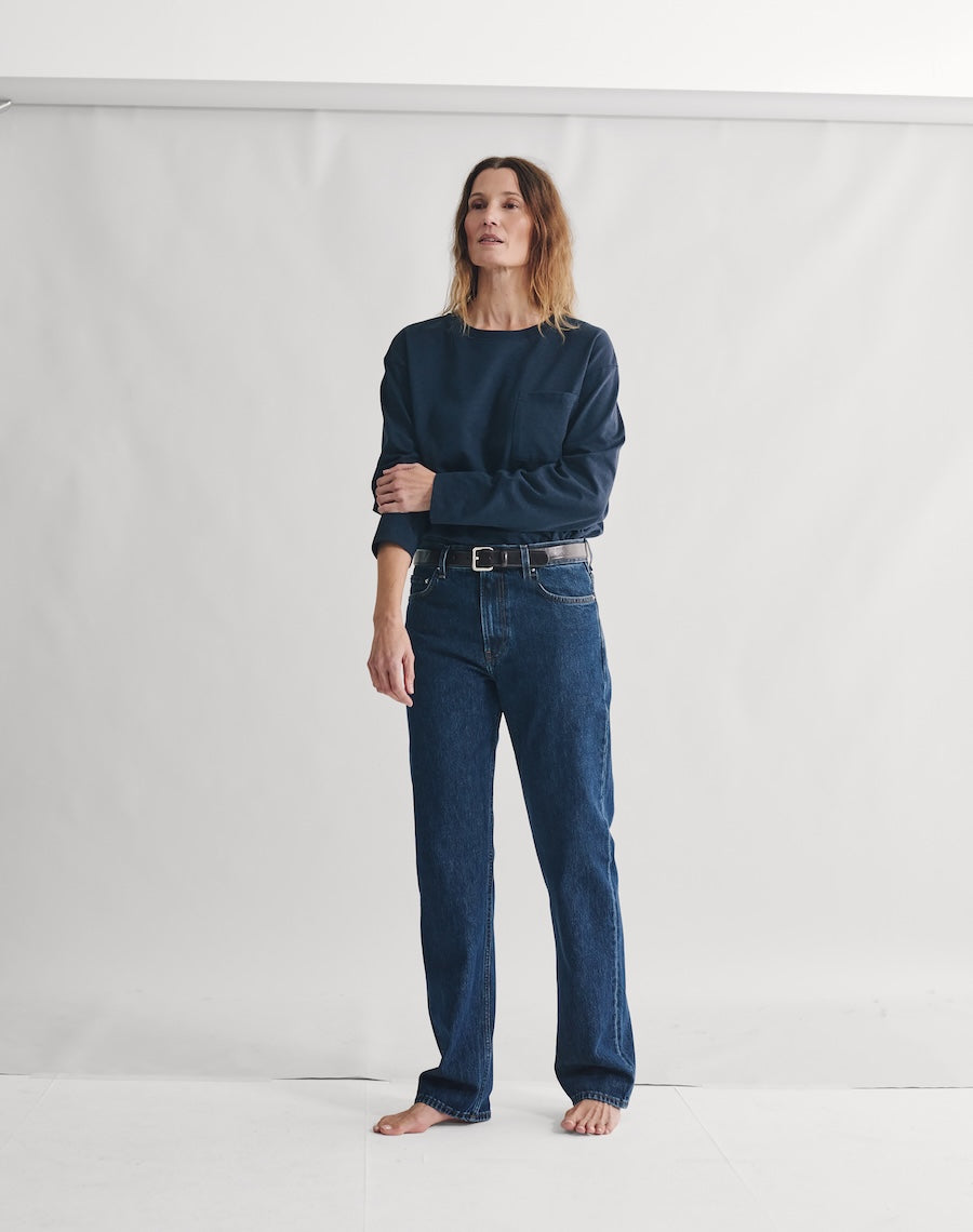 The Structured Slub / The Long Sleeve - Navy / Archive Sale