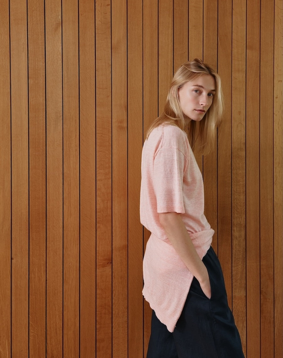 The Summer Knit Tee - Peach Sand / Archive Sale
