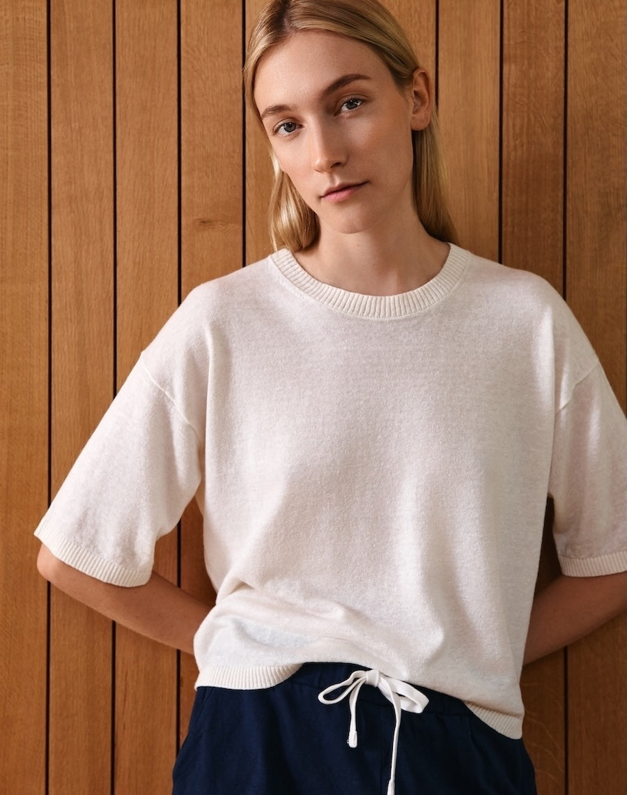 The Summer Knit Tee - Ecru / Archive Sale
