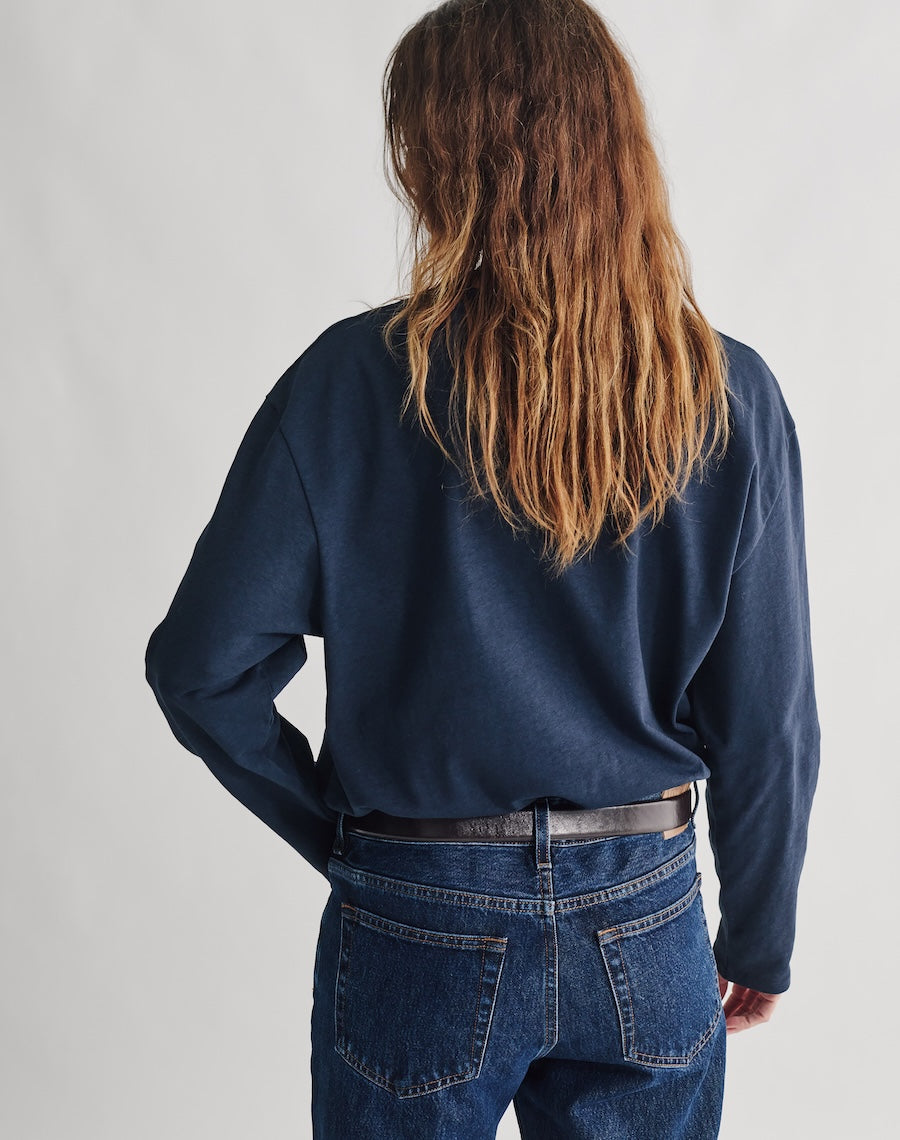 The Structured Slub / The Long Sleeve - Navy / Archive Sale
